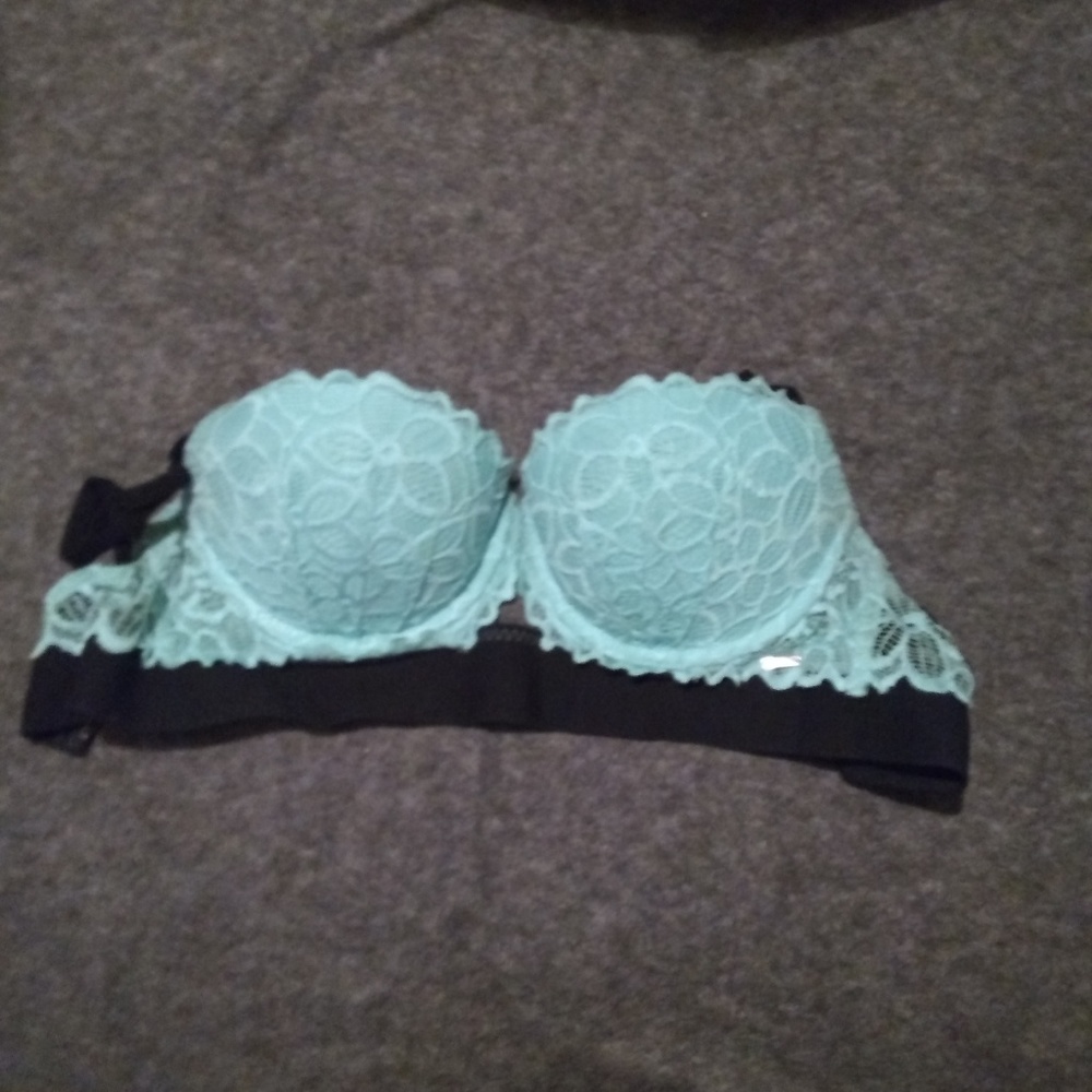 PINK Blue Push-Up Bra